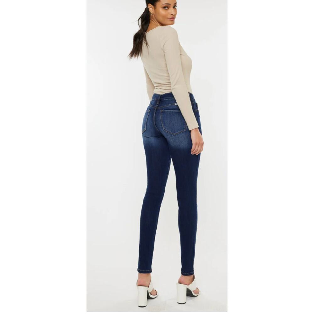 KanCan Madison Mid Rise Super Skinny Dark Blue KC11245 sz 28